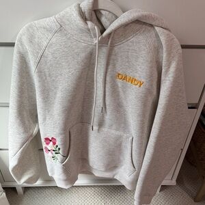 DANDY Gray Hoodie with Pink Floral Design